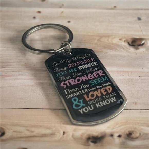 To My Daughter Dog Tag Keychain  |  Motivational Gifts | Daughter Gifts - Picture 6 of 8